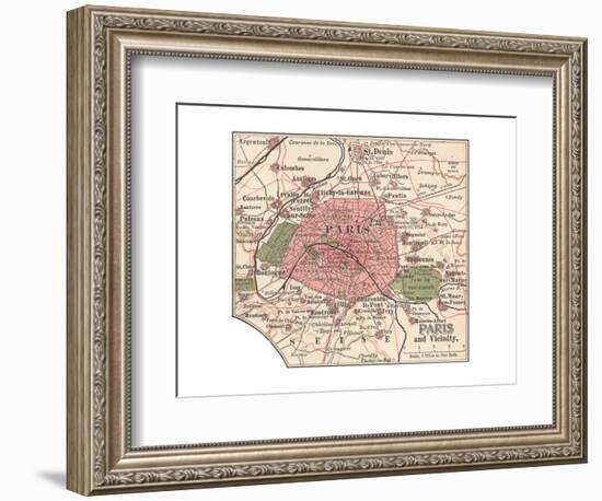 Map of Paris (C. 1900), Maps-Encyclopaedia Britannica-Framed Giclee Print