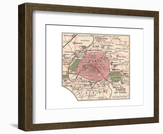 Map of Paris (C. 1900), Maps-Encyclopaedia Britannica-Framed Giclee Print