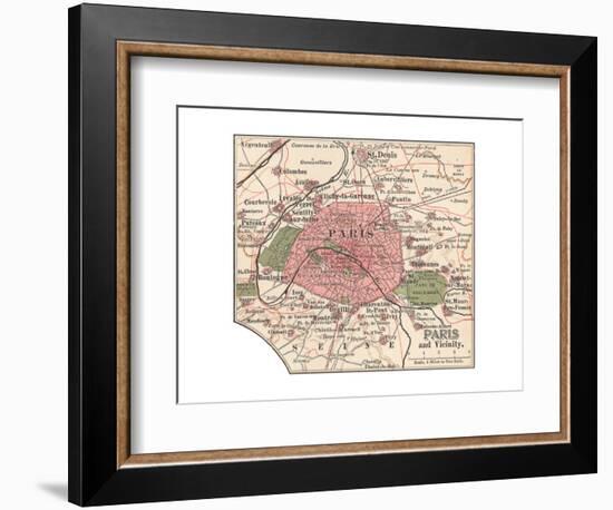 Map of Paris (C. 1900), Maps-Encyclopaedia Britannica-Framed Giclee Print