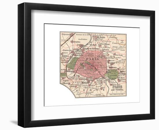 Map of Paris (C. 1900), Maps-Encyclopaedia Britannica-Framed Giclee Print