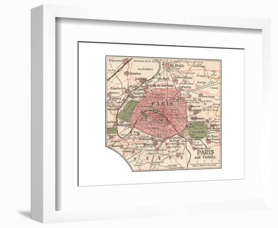 Map of Paris (C. 1900), Maps-Encyclopaedia Britannica-Framed Giclee Print