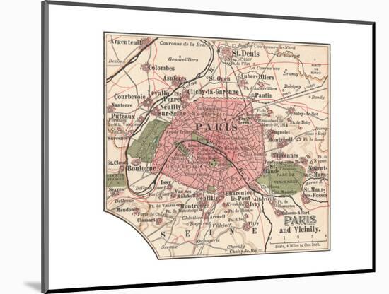 Map of Paris (C. 1900), Maps-Encyclopaedia Britannica-Mounted Giclee Print