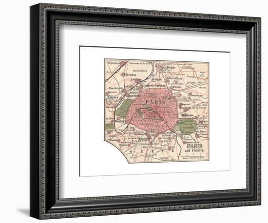 Map of Paris (C. 1900), Maps-Encyclopaedia Britannica-Framed Giclee Print