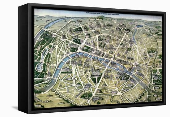 Map of Paris During the Period of the "Grands Travaux" by Baron Georges Haussmann 1864-Hilaire Guesnu-Framed Premier Image Canvas