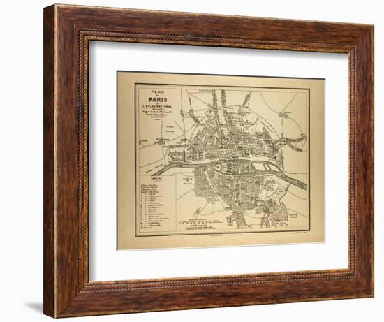 Map of Paris France-null-Framed Giclee Print