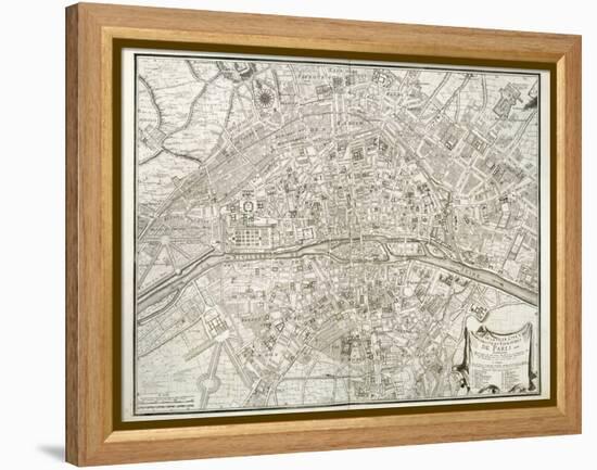 Map of Paris, from 'L'Atlas De Paris' by Jean De La Caille, 1714-null-Framed Premier Image Canvas