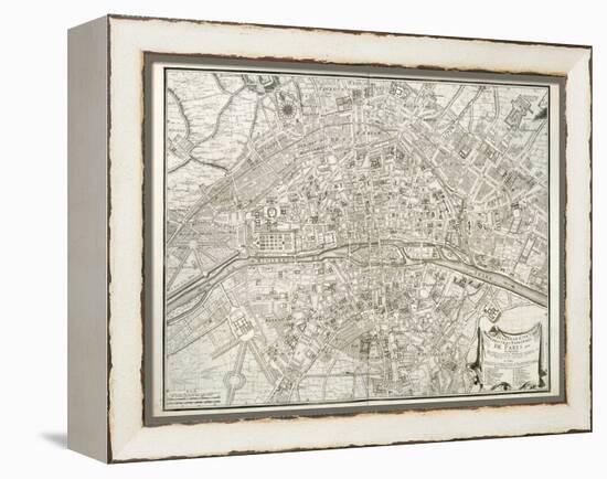 Map of Paris, from 'L'Atlas De Paris' by Jean De La Caille, 1714-null-Framed Premier Image Canvas