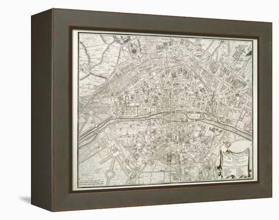 Map of Paris, from 'L'Atlas De Paris' by Jean De La Caille, 1714-null-Framed Premier Image Canvas