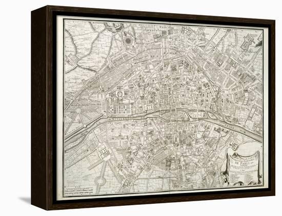 Map of Paris, from 'L'Atlas De Paris' by Jean De La Caille, 1714-null-Framed Premier Image Canvas