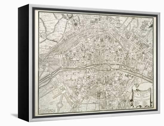 Map of Paris, from 'L'Atlas De Paris' by Jean De La Caille, 1714-null-Framed Premier Image Canvas