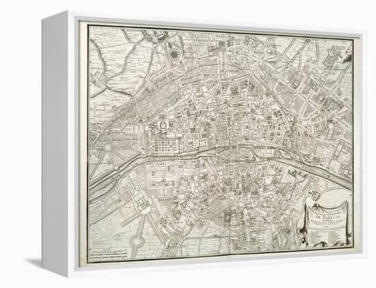 Map of Paris, from 'L'Atlas De Paris' by Jean De La Caille, 1714-null-Framed Premier Image Canvas