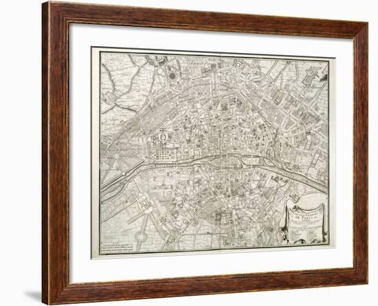 Map of Paris, from 'L'Atlas De Paris' by Jean De La Caille, 1714-null-Framed Giclee Print