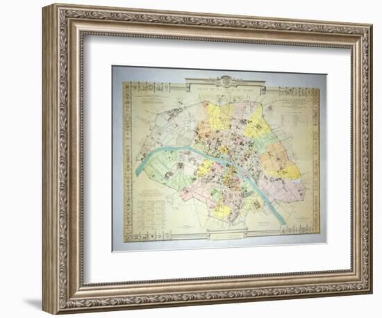 Map of Paris in 1789, 1887-null-Framed Giclee Print