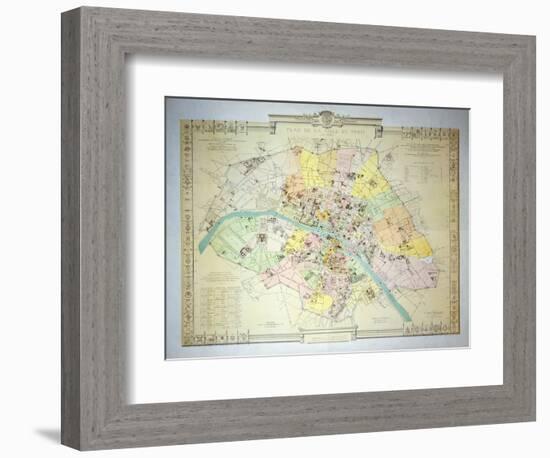 Map of Paris in 1789, 1887-null-Framed Giclee Print