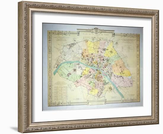 Map of Paris in 1789, 1887-null-Framed Giclee Print