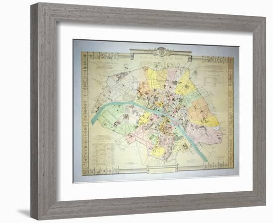 Map of Paris in 1789, 1887-null-Framed Giclee Print