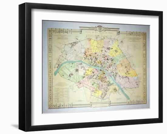 Map of Paris in 1789, 1887-null-Framed Giclee Print