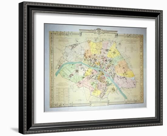 Map of Paris in 1789, 1887-null-Framed Giclee Print