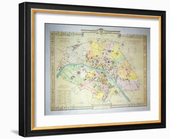 Map of Paris in 1789, 1887-null-Framed Giclee Print