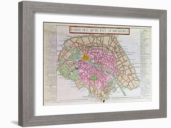 Map of Paris, June 1800-null-Framed Giclee Print