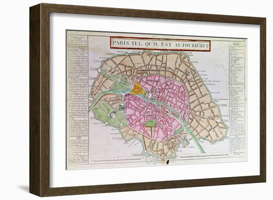 Map of Paris, June 1800-null-Framed Giclee Print