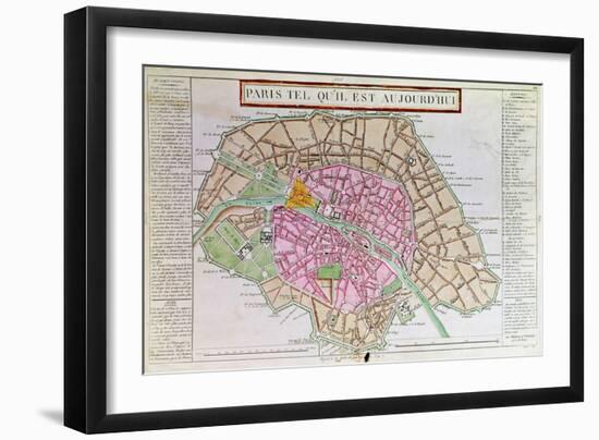 Map of Paris, June 1800-null-Framed Giclee Print