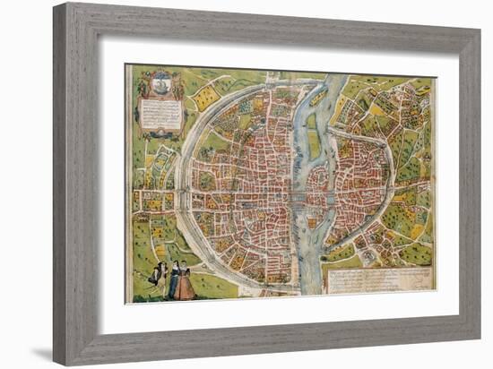 Map of Paris-Abraham Ortelius-Framed Art Print