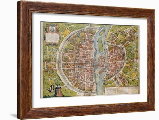 Map of Paris-Abraham Ortelius-Framed Art Print