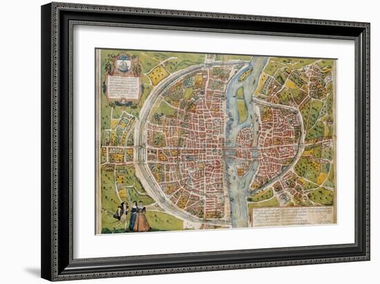 Map of Paris-Abraham Ortelius-Framed Art Print