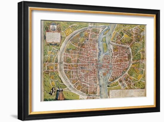 Map of Paris-Abraham Ortelius-Framed Art Print