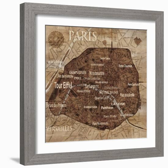 Map of Paris-Luke Wilson-Framed Art Print