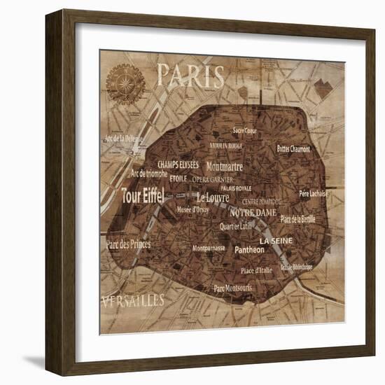 Map of Paris-Luke Wilson-Framed Art Print