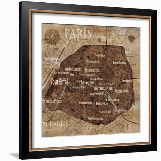 Map of Paris-Luke Wilson-Framed Art Print
