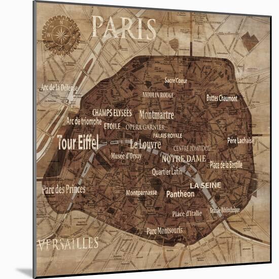 Map of Paris-Luke Wilson-Mounted Art Print