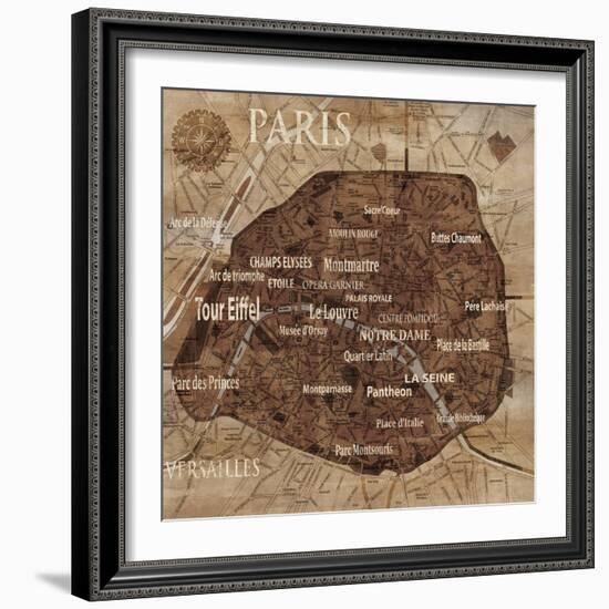 Map of Paris-Luke Wilson-Framed Art Print