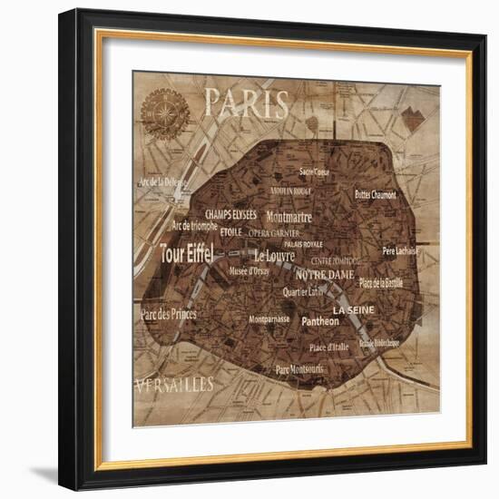 Map of Paris-Luke Wilson-Framed Art Print