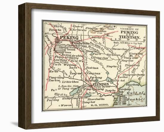 Map of Peking (C. 1900), Maps-Encyclopaedia Britannica-Framed Art Print