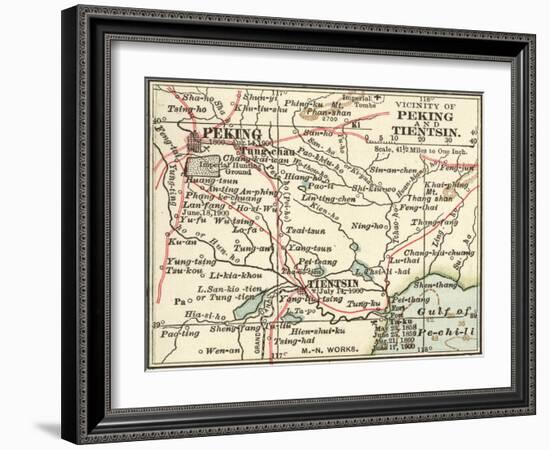 Map of Peking (C. 1900), Maps-Encyclopaedia Britannica-Framed Art Print