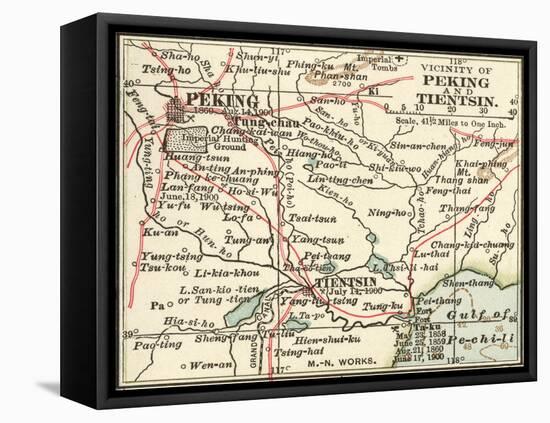 Map of Peking (C. 1900), Maps-Encyclopaedia Britannica-Framed Stretched Canvas