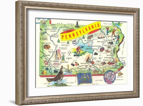 Map of Pennsylvania-null-Framed Art Print