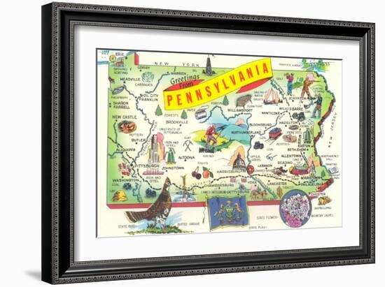 Map of Pennsylvania-null-Framed Art Print