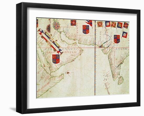 Map of Persia, Arabia and India, from an Atlas, 1571-Fernao Vaz Dourado-Framed Giclee Print