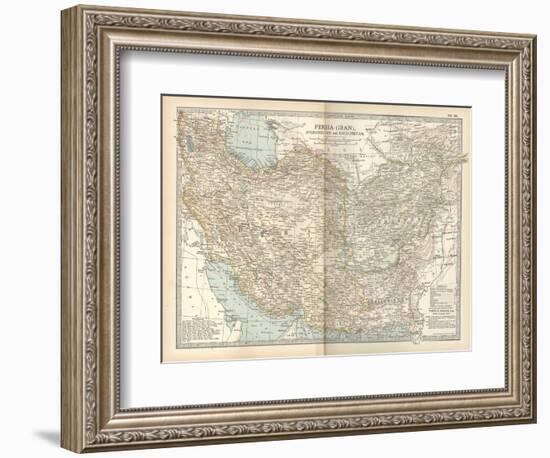 Map of Persia (Iran), Afghanistan and Baluchistan-Encyclopaedia Britannica-Framed Premium Giclee Print