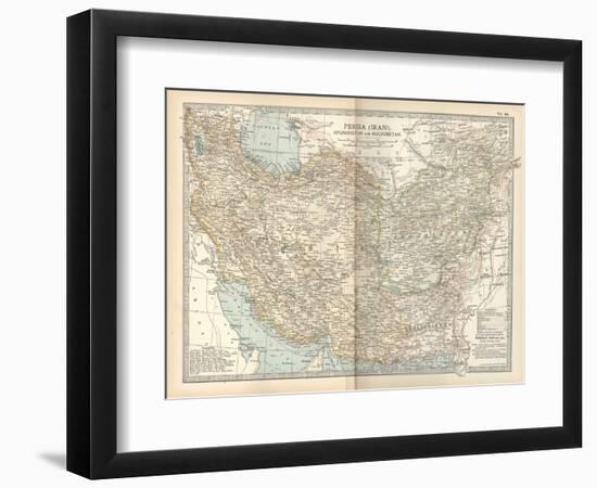 Map of Persia (Iran), Afghanistan and Baluchistan-Encyclopaedia Britannica-Framed Premium Giclee Print