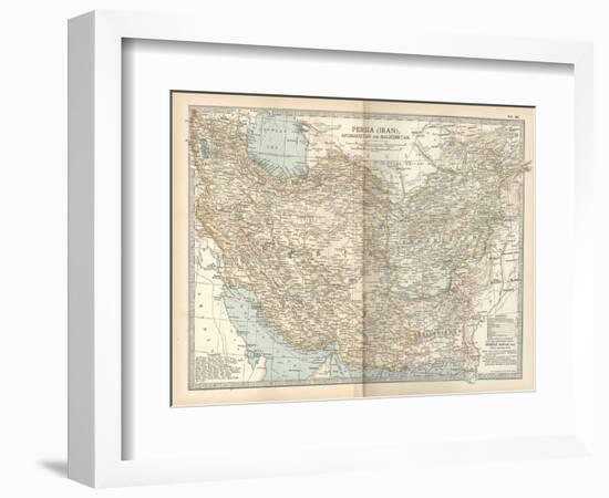 Map of Persia (Iran), Afghanistan and Baluchistan-Encyclopaedia Britannica-Framed Premium Giclee Print