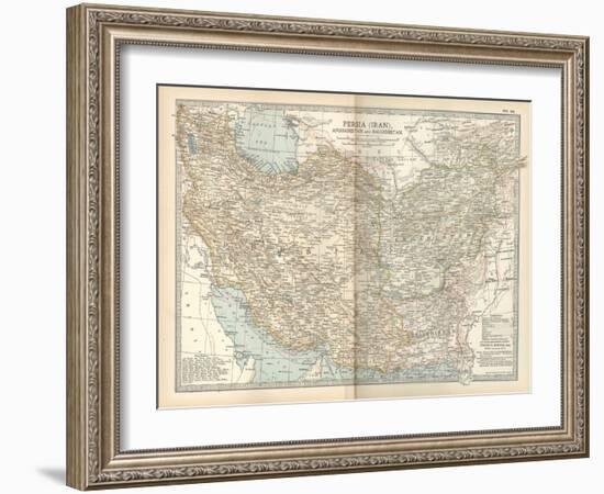 Map of Persia (Iran), Afghanistan and Baluchistan-Encyclopaedia Britannica-Framed Art Print