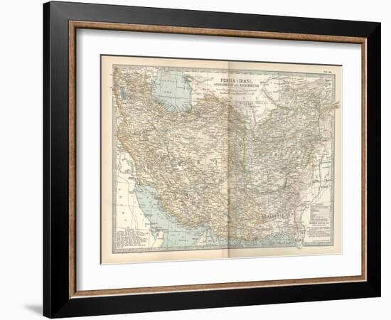 Map of Persia (Iran), Afghanistan and Baluchistan-Encyclopaedia Britannica-Framed Art Print