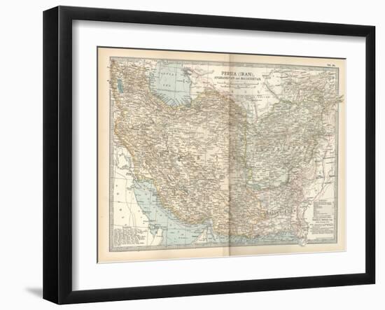 Map of Persia (Iran), Afghanistan and Baluchistan-Encyclopaedia Britannica-Framed Art Print