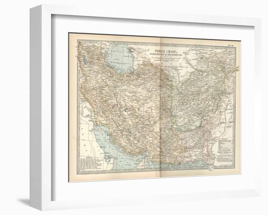 Map of Persia (Iran), Afghanistan and Baluchistan-Encyclopaedia Britannica-Framed Art Print