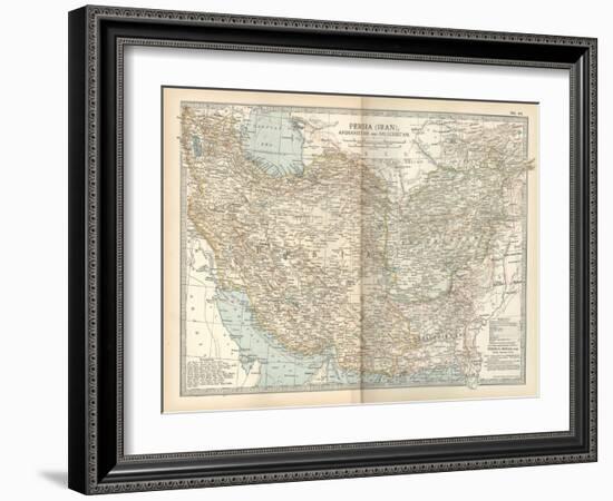 Map of Persia (Iran), Afghanistan and Baluchistan-Encyclopaedia Britannica-Framed Art Print